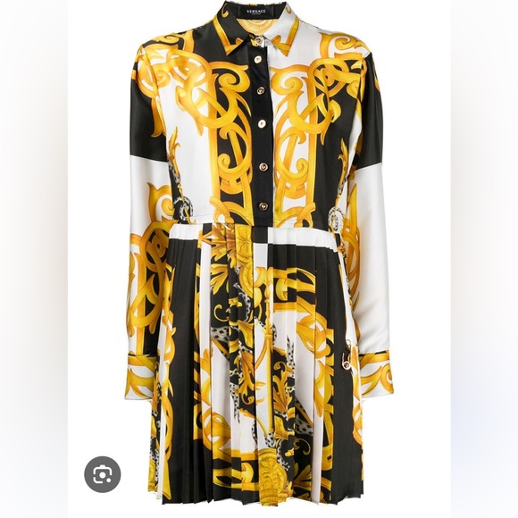 VERSACE Baroque Silk Shirt Dress - Picture 2 of 5